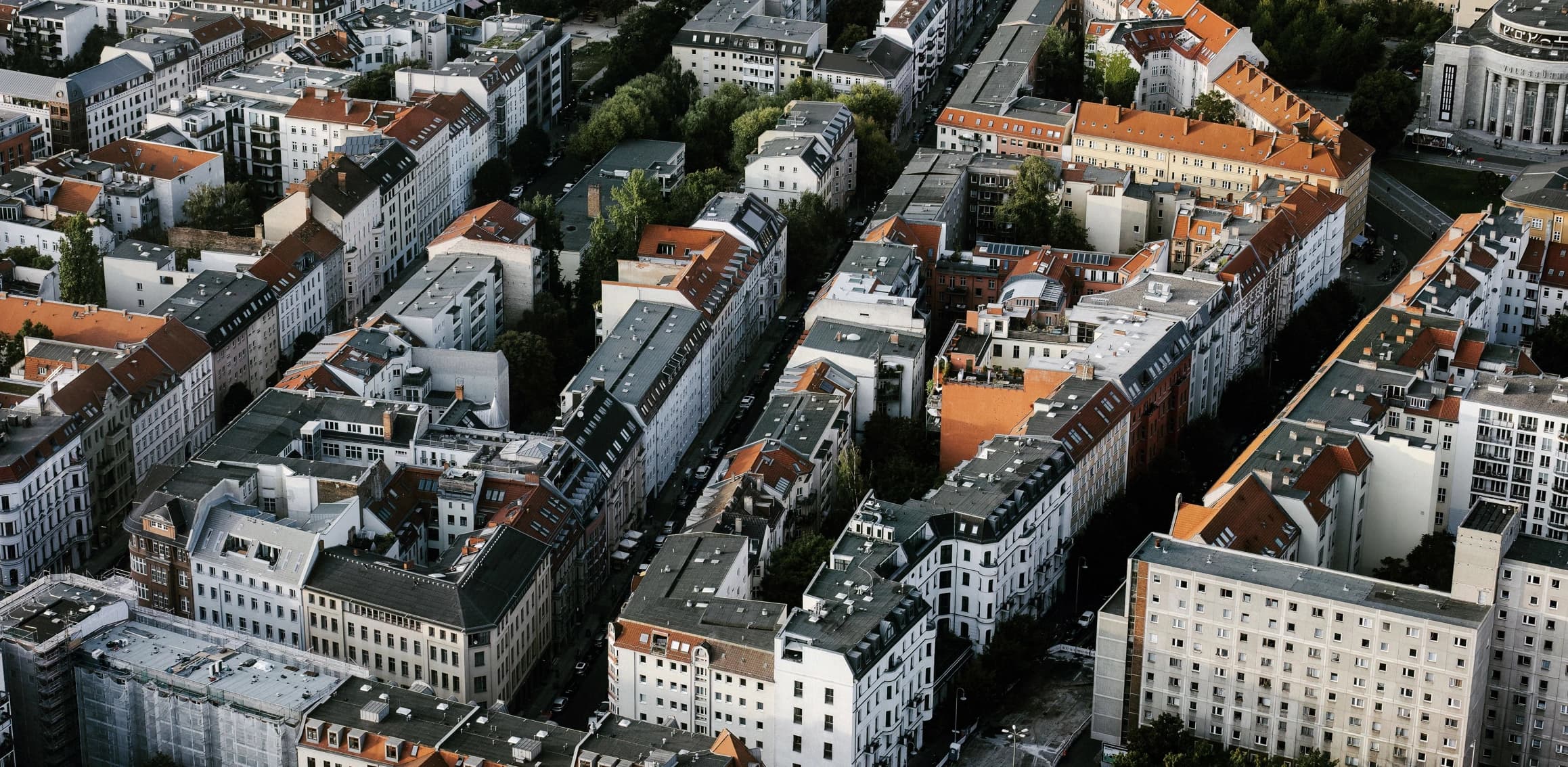 Vue aérienne urbaine